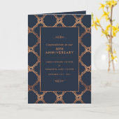 ヴィンテージ幾何学的、アールデコ記念日 カード (黄色い花)