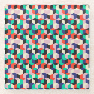 ヴィンテージ幾何学的、ダイヤモンド形状パターン。 ガラスコースター