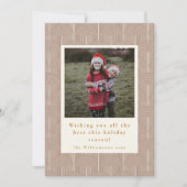 ヴィンテージ幾何学線2写真クリスマス垂直 シーズンカード (正面)