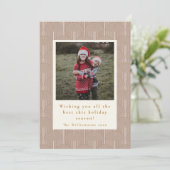 ヴィンテージ幾何学線2写真クリスマス垂直 シーズンカード (スタンド正面)