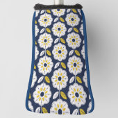 ヴィンテージ幾何学花模様 ゴルフヘッドカバー (回転90)