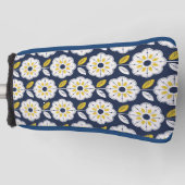 ヴィンテージ幾何学花模様 ゴルフヘッドカバー (正面)