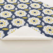 ヴィンテージ幾何学花模様 シェルパブランケット (3/4)