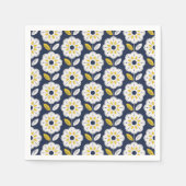 ヴィンテージ幾何学花模様 スタンダードカクテルナプキン (正面)