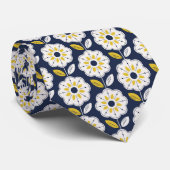 ヴィンテージ幾何学花模様 ネクタイ (ロール)