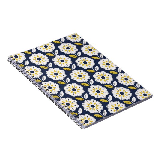 ヴィンテージ幾何学花模様 ノートブック (右側)