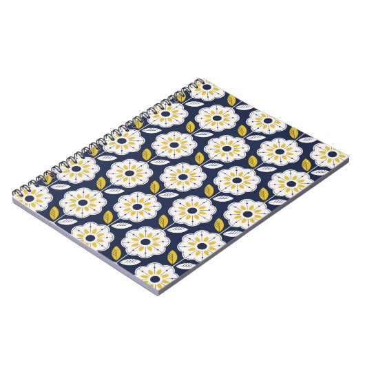 ヴィンテージ幾何学花模様 ノートブック (左側)