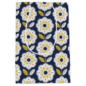 ヴィンテージ幾何学花模様 ミディアムペーパーバッグ (正面)