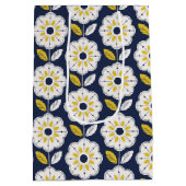 ヴィンテージ幾何学花模様 ミディアムペーパーバッグ (裏面)