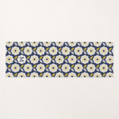 ヴィンテージ幾何学花模様 ヨガマット (正面(横))