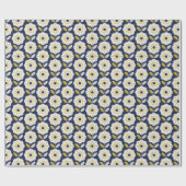 ヴィンテージ幾何学花模様 ラッピングペーパー (フラット)