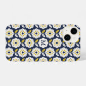 ヴィンテージ幾何学花模様 iPhoneケース (裏面横)