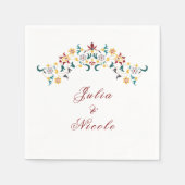 ヴィンテージ幾何学複雑クラシカルモチーフウェディング スタンダードカクテルナプキン (正面)