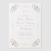 ヴィンテージ幾何学複雑クラシカルモチーフウェディング ベラム紙招待状 (正面)