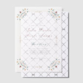ヴィンテージ幾何学複雑クラシカルモチーフウェディング ベラム紙招待状 (オフセット (招待状))