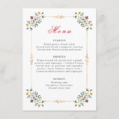 ヴィンテージ幾何学複雑クラシカルモチーフウェディング メニュー (正面)