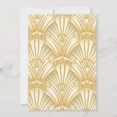 ヴィンテージ幾何結婚アールデコの白金ゴールド 招待状 (裏面)