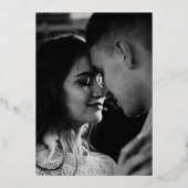 ヴィンテージ幾何結婚アールデコの黒金ゴールド 箔招待状 (裏面)