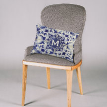 ヴィンテージ幾何青白タイモノグラムのル