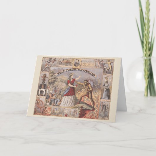 ヴィンテージ広告でウォルコットのインスタントパイン消滅者のために カード (正面)