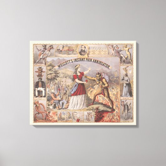 ヴィンテージ広告でウォルコットのインスタントパイン消滅者のために キャンバスプリント (正面)