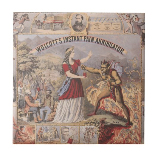 ヴィンテージ広告でウォルコットのインスタントパイン消滅者のために タイル (正面)