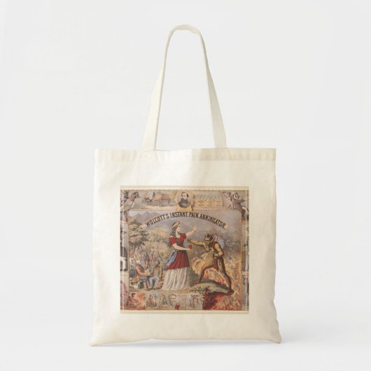 ヴィンテージ広告でウォルコットのインスタントパイン消滅者のために トートバッグ (正面)