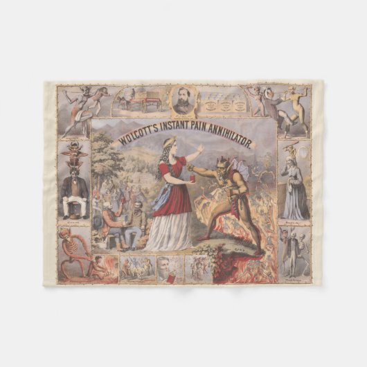 ヴィンテージ広告でウォルコットのインスタントパイン消滅者のために フリースブランケット (正面(横))