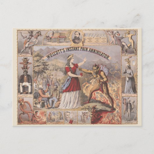 ヴィンテージ広告でウォルコットのインスタントパイン消滅者のために ポストカード (正面)