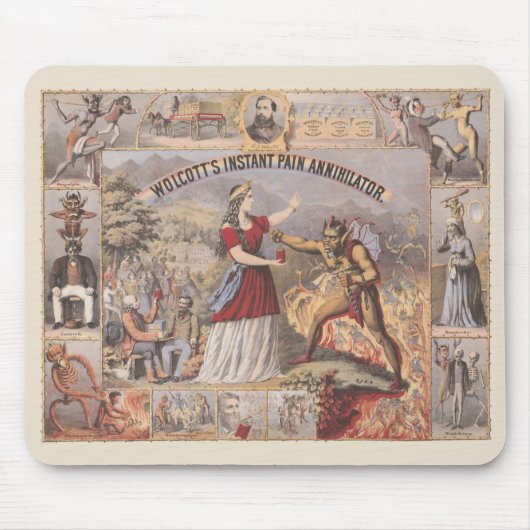 ヴィンテージ広告でウォルコットのインスタントパイン消滅者のために マウスパッド (正面)