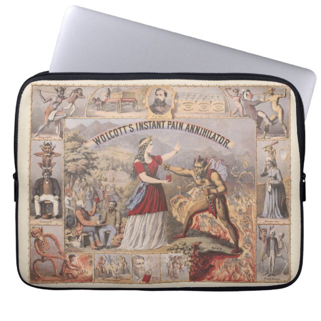 ヴィンテージ広告でウォルコットのインスタントパイン消滅者のために ラップトップスリーブ (正面)