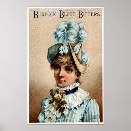 ヴィンテージ広告のごぼう血ビタービール ポスター (正面)