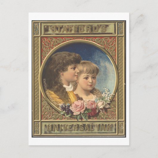 ヴィンテージ広告のスタフォードのユニバーサルインク ポストカード (正面)