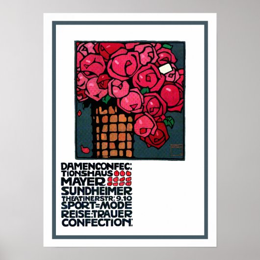 ヴィンテージ広告のポスター:バラ – ルートヴィヒ・ホルヴァイン ポスター (正面)