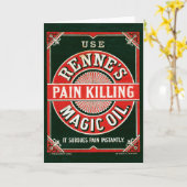 ヴィンテージ広告のレンヌの痛み殺し魔法油 カード (黄色い花)