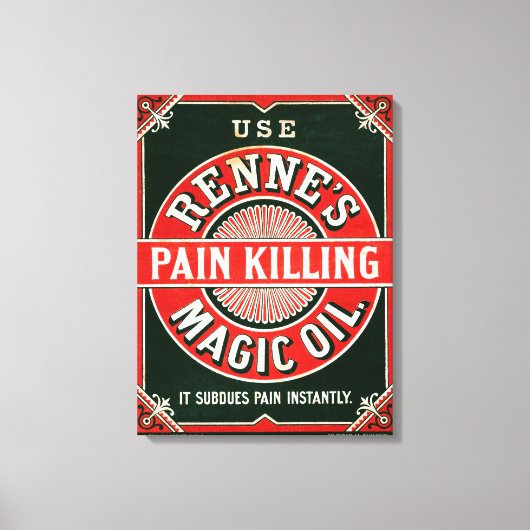 ヴィンテージ広告のレンヌの痛み殺し魔法油 キャンバスプリント (正面)