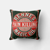 ヴィンテージ広告のレンヌの痛み殺し魔法油 クッション (裏面)