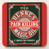 ヴィンテージ広告のレンヌの痛み殺し魔法油 コースター (正面)