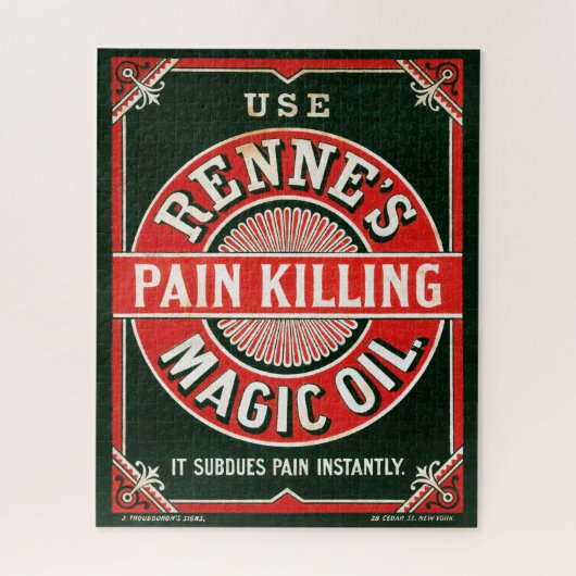 ヴィンテージ広告のレンヌの痛み殺し魔法油 ジグソーパズル (縦)