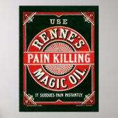 ヴィンテージ広告のレンヌの痛み殺し魔法油 ポスター (正面)