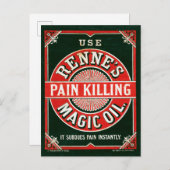 ヴィンテージ広告のレンヌの痛み殺し魔法油 ポストカード (正面/裏面)