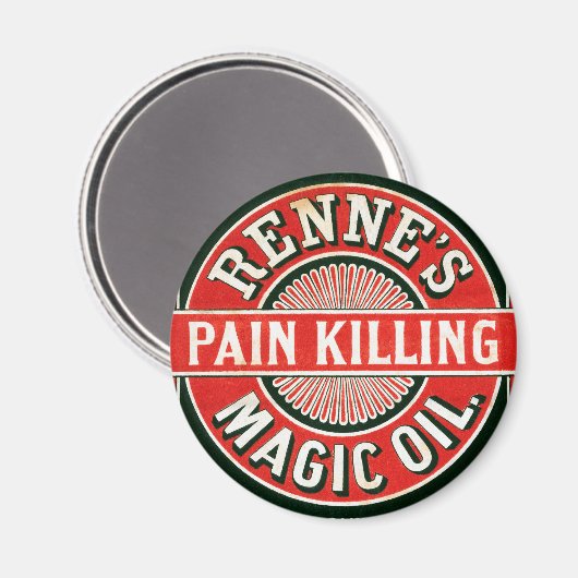 ヴィンテージ広告のレンヌの痛み殺し魔法油 マグネット (正面/裏面)