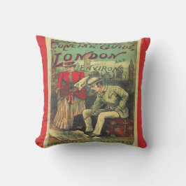 ヴィンテージ広告のロンドンエリア旅行ガイド クッション