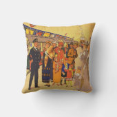 ヴィンテージ広告のロンドン・アンダーグラウンド用ポスター クッション (裏面)