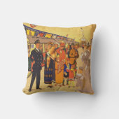 ヴィンテージ広告のロンドン・アンダーグラウンド用ポスター クッション (正面)