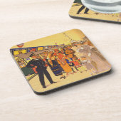 ヴィンテージ広告のロンドン・アンダーグラウンド用ポスター コースター (左側)