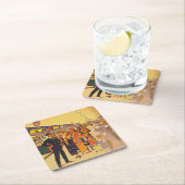 ヴィンテージ広告のロンドン・アンダーグラウンド用ポスター スクエアペーパーコースター (インサイチュ)