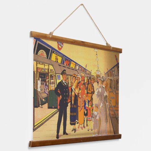 ヴィンテージ広告のロンドン・アンダーグラウンド用ポスター 吊り下げ型タペストリー (傾斜あり)