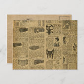 ヴィンテージ広告の新聞のバックブレース ポストカード (正面/裏面)