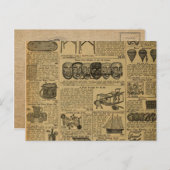 ヴィンテージ広告の新聞玩具 ポストカード (正面/裏面)